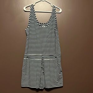 Navy & White Stripe Romper